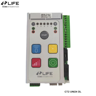 LIFE RG UNI 24R DL - samostatná riadiaca jednotka RG UNI 24R DL s integrovaným prijímačom (bez transformátora a boxu) pre 1-2 24V pohony LIFE OP224, OP324, OP524, ARMOR, ER424