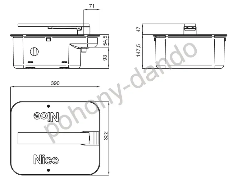 NICE MFAB3000 M-FAB METRO podzemný pohon 230V pre krídlovú bránu do 3,5m/ krídlo