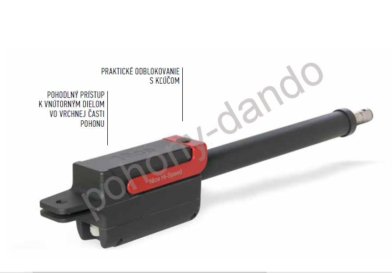 NICE He Speed TITAN TTN6024HS - rýchly pohon pre krídlovú bránu do 6m/ krídlo, 1x TTN6024HS (24V, 150W, 1900N)