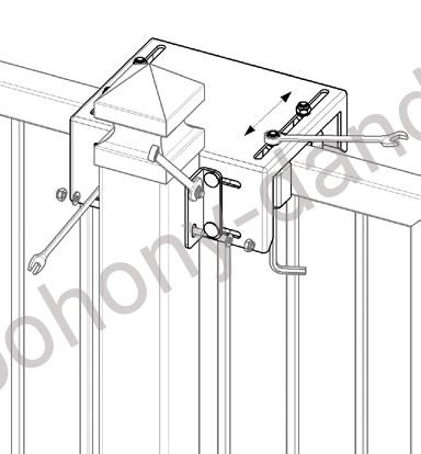 W462M horné vedenie nastaviteľné na šírku profilu 10-85mm, 4x nylonové kolieska D30mm H40mm