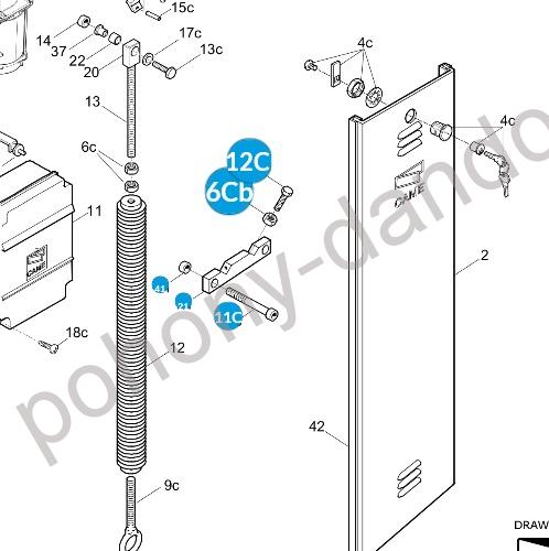 CAME 119RIG427  Upevňovacia doska ramena pre bariéru pre G6500-G5000
