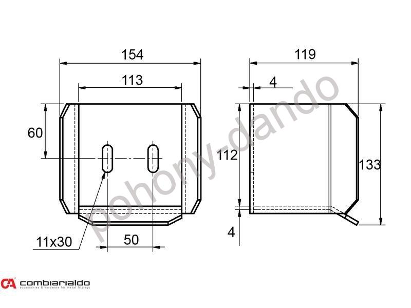 C465G doraz Combi Arialdo na bránu vrchný nadst. 155x230x220x4mm