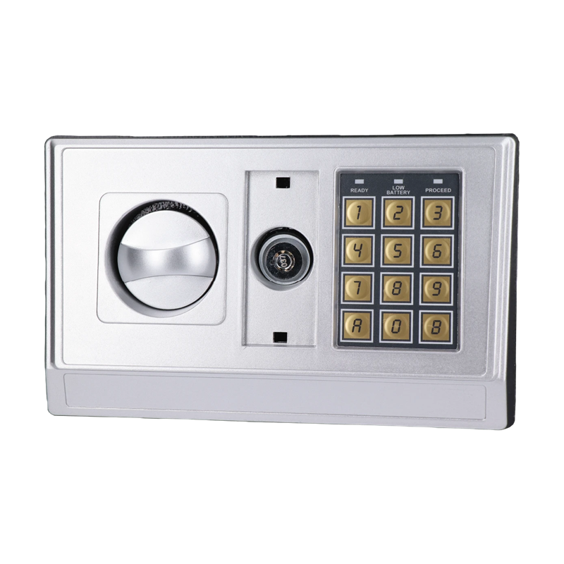 TR-350x250 - Trezor nábytkový elektronický (350x250x250mm), hrúbka: dverí 3mm, telo 1mm, vnútorné rozmery 245x185x245mm, farba: čierna