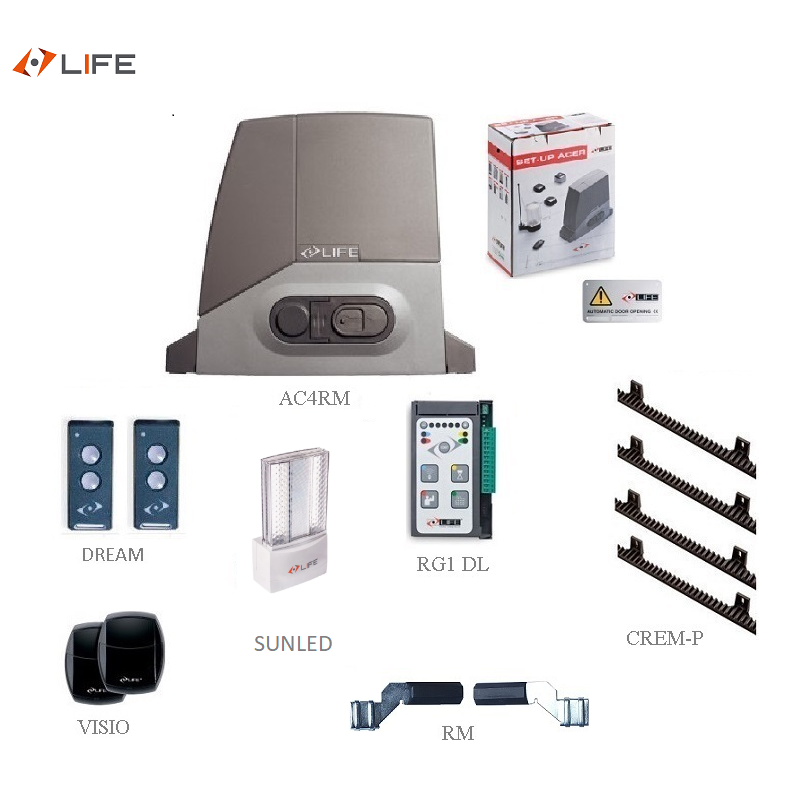 LIFE AC4RM 042H - 1x AC4RM, 2xDREAM,1x VISIO, 1x SUNLED230, 4xCREM-P, - magnetický koncák - sada do 400 kg