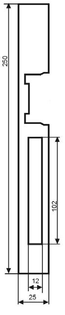 EZ330.02 - lišta k elektrozámku EZ312, EZ322, EZ344, lakovaná, obojstranná, vhodná na rozteč zámku 90mm aj 72mm