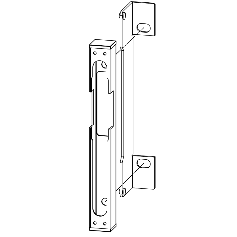 EZKD316 set - dorazová kazeta pravá/lavá EZK310 (260x30x30 mm) + elektrický zámok EZD332 s lištou 