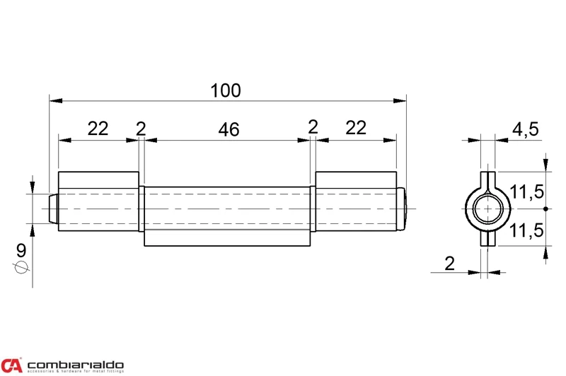 C105/120 pánt trojdielny 120 mm