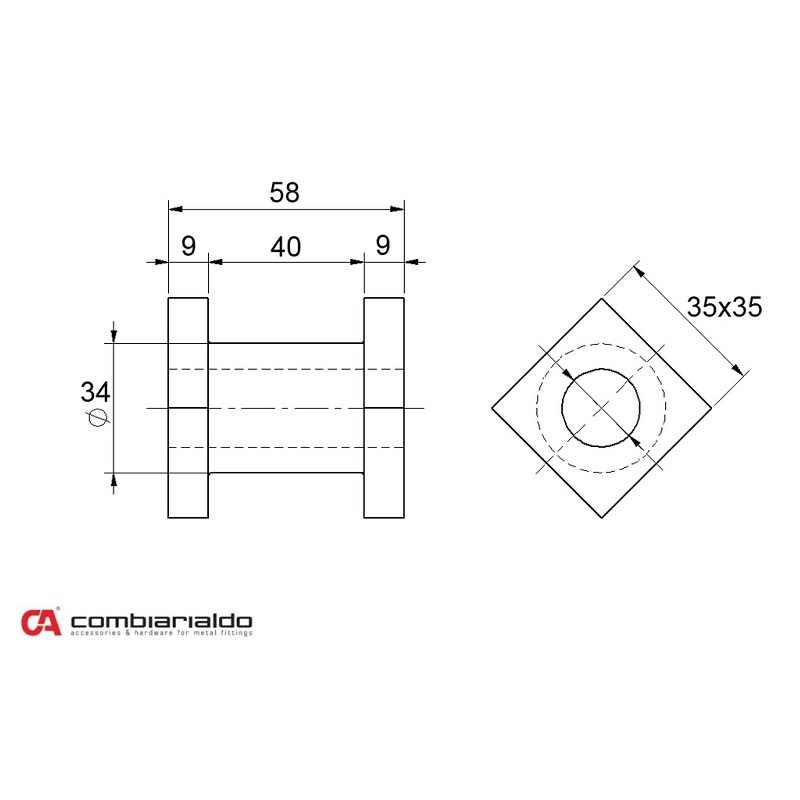 C861P/35/22 čap závesu pre pánt C855/ M22, C857/ M22