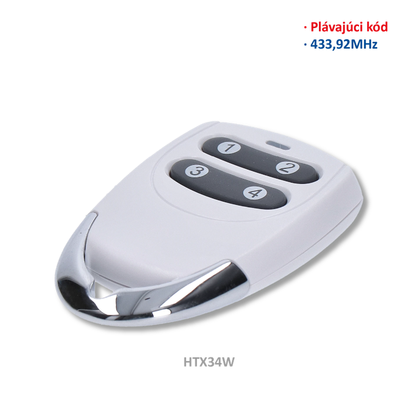 T3402 - 4-kanálový vysielač, plávajúci kód, biely, kompatibilný len s prijímačom HRX13