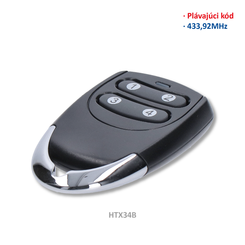 T3401 - 4-kanálový vysielač, plávajúci kód, čierny, kompatibilný len s prijímačom HRX13