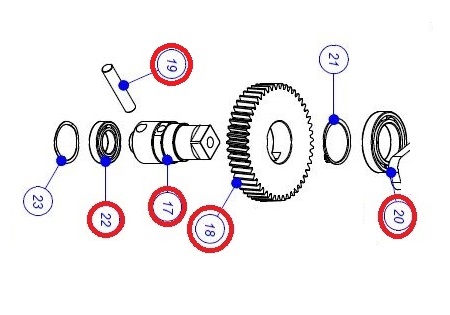 SPAMG02400 zostava prevodovky a hriadele s ložiskami pre METRO MB5024 obsahuje:1