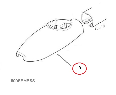 500SEMPSS Kryt motora a prevodovky hliníkový, vrchný