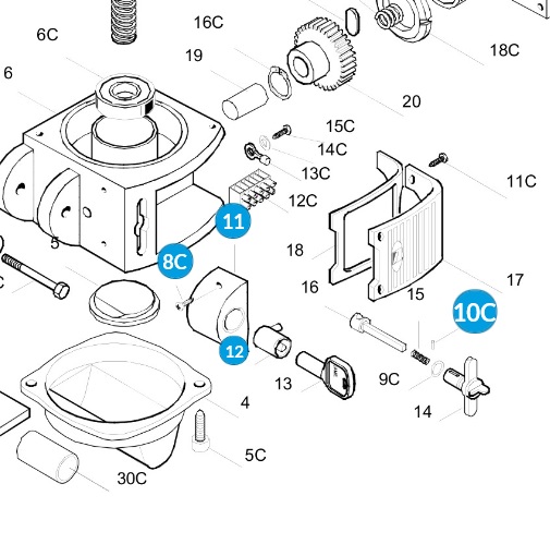 CAME 119RID167 -Trojcestný cylindrický zámok kľúča KRONO