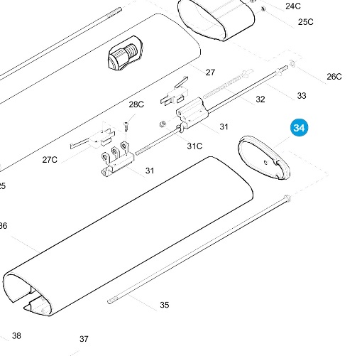 CAME 119RID179 -Bočný kryt pre pravú stranu   KRONO 
