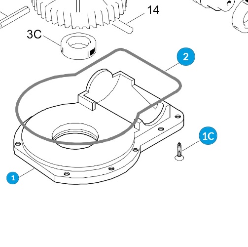 CAME 119RIA014 Prevodová skriňa spodná časť FROG A/AL/AV/A24