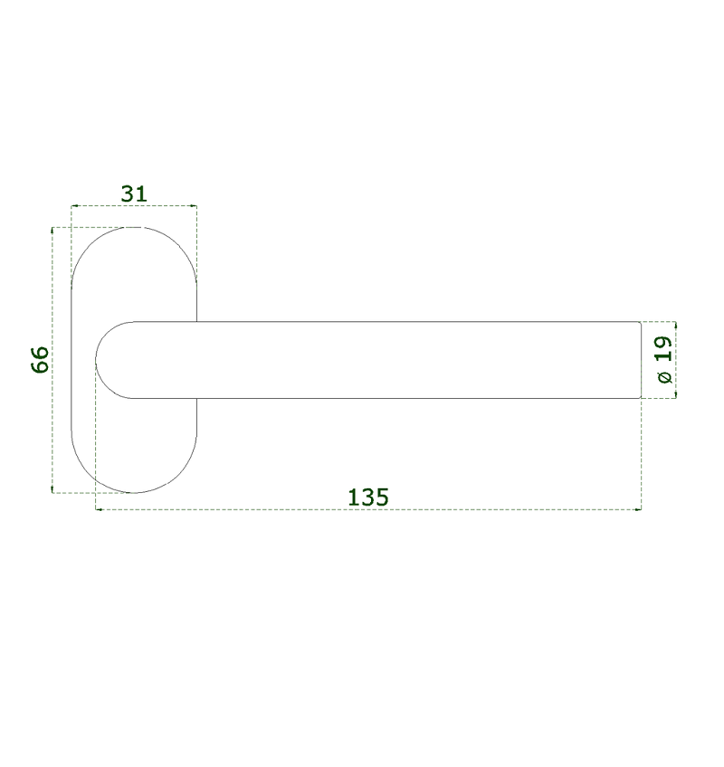 EB1-KLD84 kľučka nerezová (pár) bez dolnej rozety, brúsená nerez K320 /AISI304