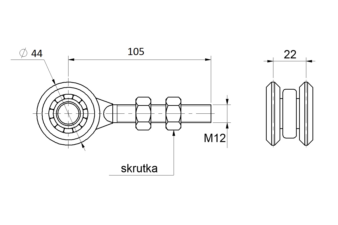 C750M vozík pre závesný systém, 2 kolieska, do 100kg, uzatvorené ložiská, pre profil C920M