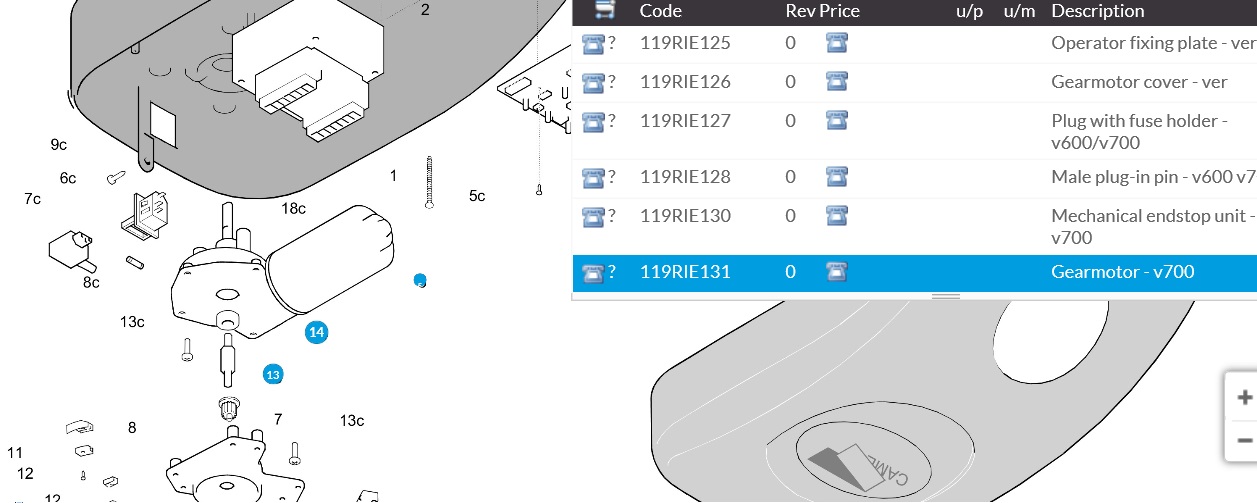 119RIE131 Motor pre - V700