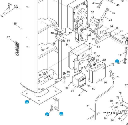 CAME 119RIG006 Upevňovacia základňa G2500, G3000, G3750, G4000, G4040
