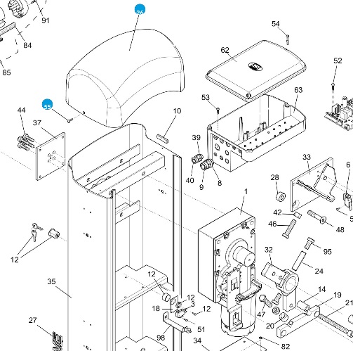 CAME 119RIG170 Kryt závory G4040 G4041