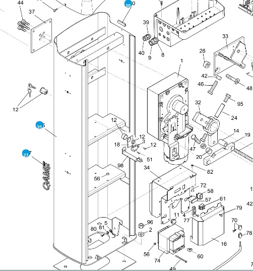 CAME 119RIG418 skriňa pre závoru G3000