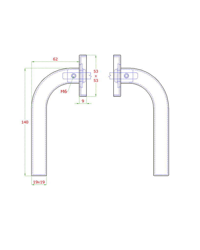 EB1-JKLD82 kľučka nerezová (pár), balenie: 2ks kľučka + príslušenstvo k montáži, brúsená nerez K320 /AISI304