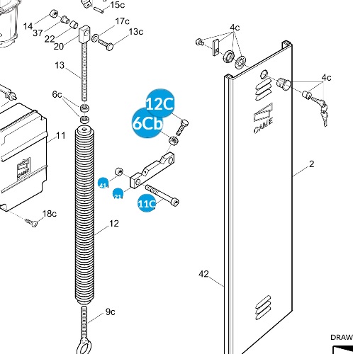 CAME 119RIG059 Spodný obmedzovač pohybu pre G4000, G2500, G3750