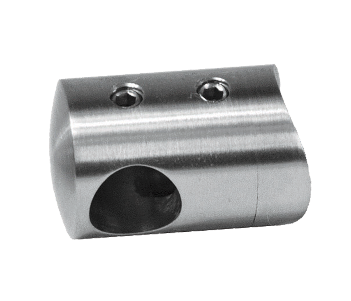 EB1-4212-L - ø 12 mm držiak tyče (koncový-ľavý) na trubku ø 42.4mm (30x22mm), brúsená nerez K320 /AISI304