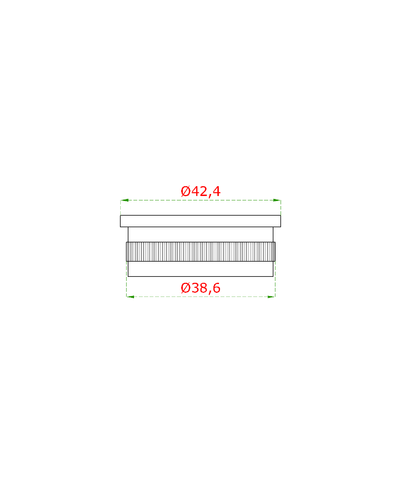 EB2-4600 ukončenie - zátka na trubku ø 42.4mm, brúsená nerez K320 /AISI316