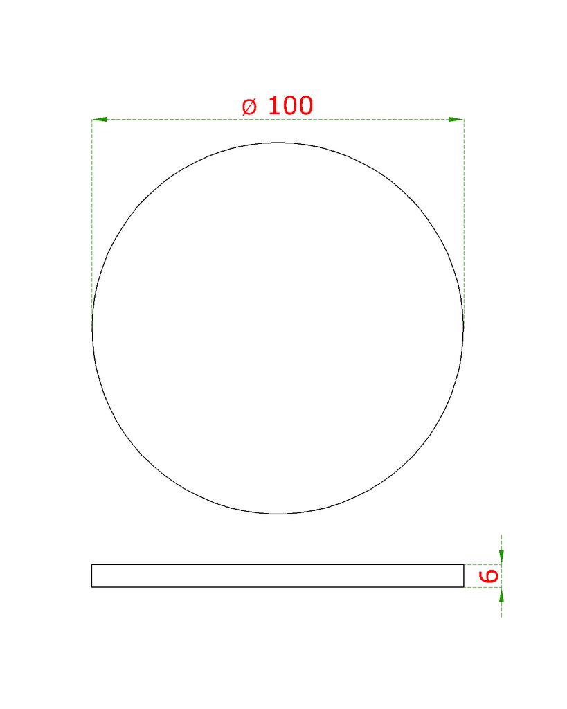 EB1-B1024 ukončenie-krytka (ø 100mm /H: 6mm), brúsená nerez K320 /AISI304