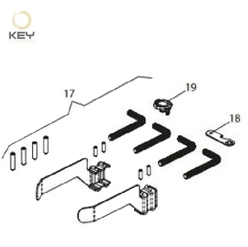KEY 999ACCE018A00 koncové dorazy- montáž na hrebeň, SUN