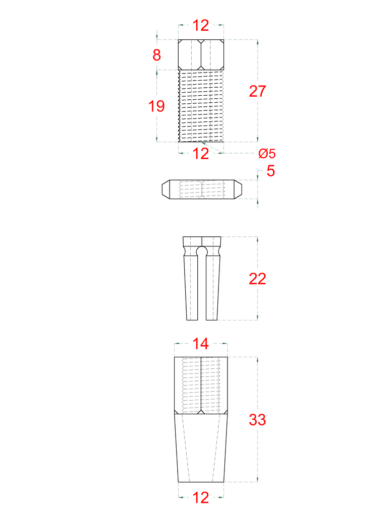 EB1-LU44  úchyt pre nerezové lanko ø4mm, s vnútorným závitom M6, nerez AISI304