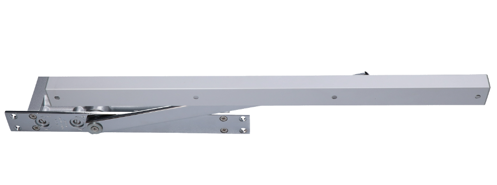 ESZ-305 skrytý hydraulický zatvárač (230x33x57mm), max. dĺžka dverí: 1200mm /max. váha dverí: 65kg, materiál: AL s povrchovou úpravou - šedá