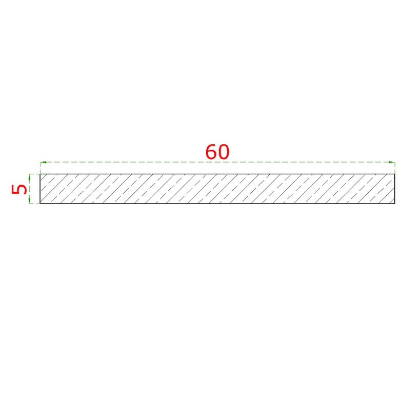 EB1-PL60 nerezová tyč plochá 60x5mm brúsená nerez K320 /AISI304, cena za kus