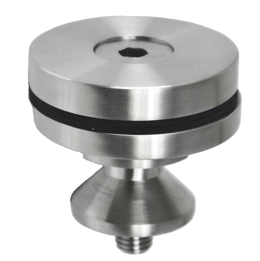 EB1-4582 - držiak (ø: 62mm) pre spodné kotvenie stĺpika - trubky ø: 42.4mm, brúsená nerez K320 /AISI304, balenie obsahuje gumičky