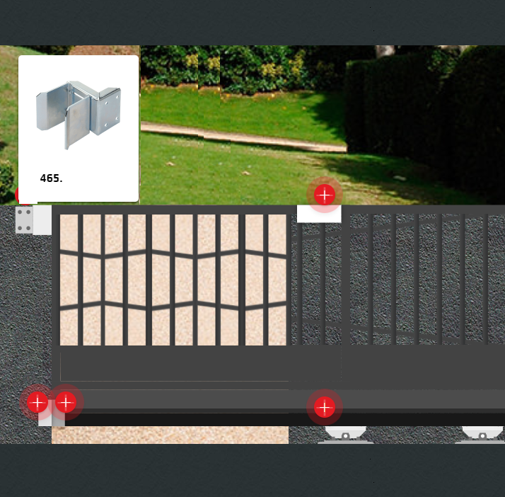 C465G doraz Combi Arialdo na bránu vrchný nadst. 155x230x220x4mm