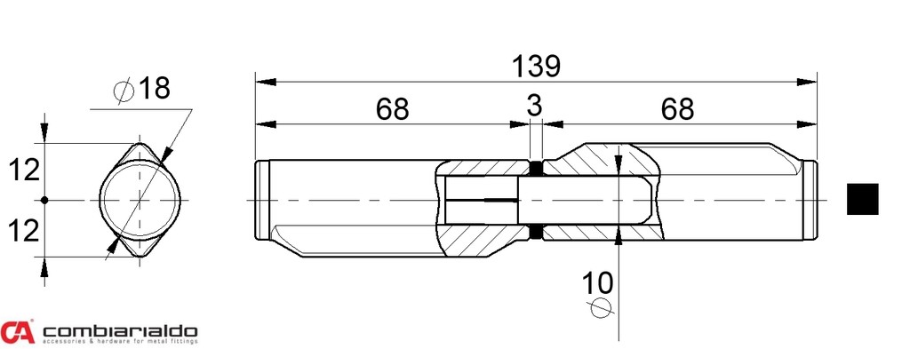C255/140x18 pánt dvojdielny 140x18mm