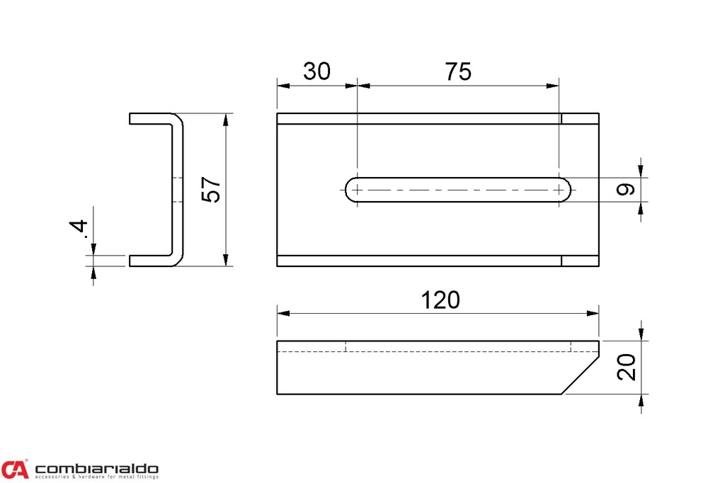 C468S/120 fixačná platňa 120mm na navarenie
