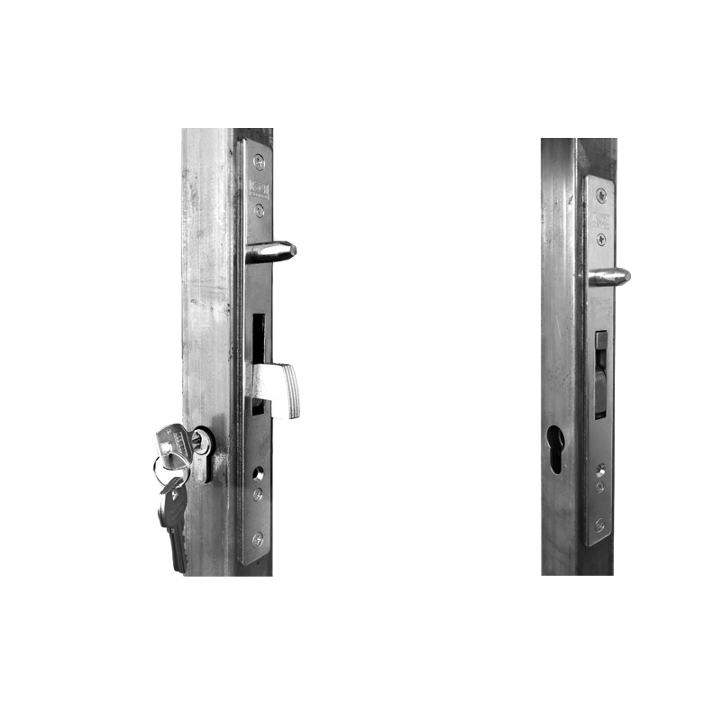 KZK4420PB profil 40x40x1,5mm H-2000mm so zámkom, vhodný pre rám posuvnej bránky, bez povrchovej úpravy, bez vložky