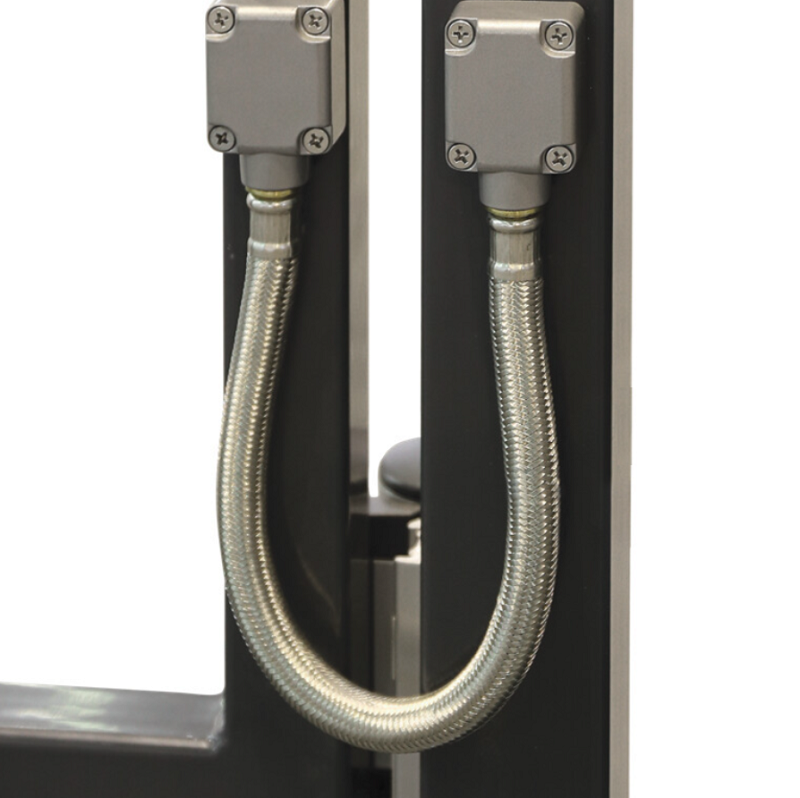 LOCINOX® nerezová chránička pohyblivého kábla odolná voči poškodeniu, vlhkosti a prachu, pre krídlové brány, dĺžka 450mm,vonkajšie fi.16mm, vnútorné fi.9mm