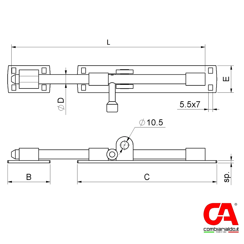 C299/245.16 - rígeľ ø 16mm, L: 245mm