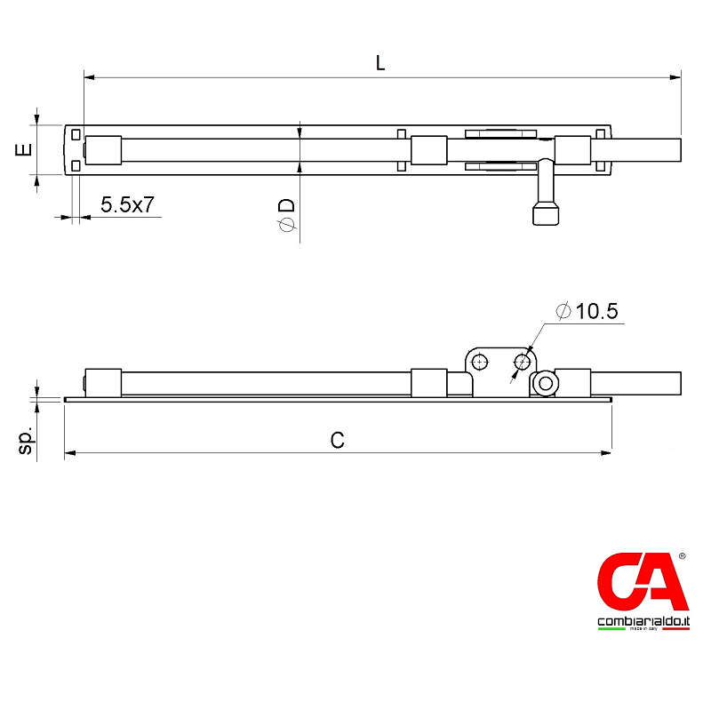 C298/420.16 - rígeľ ø 16mm, L: 420mm
