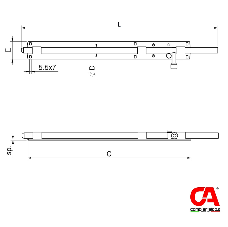 C297/710.20 - rígeľ ø 20mm, L: 710mm