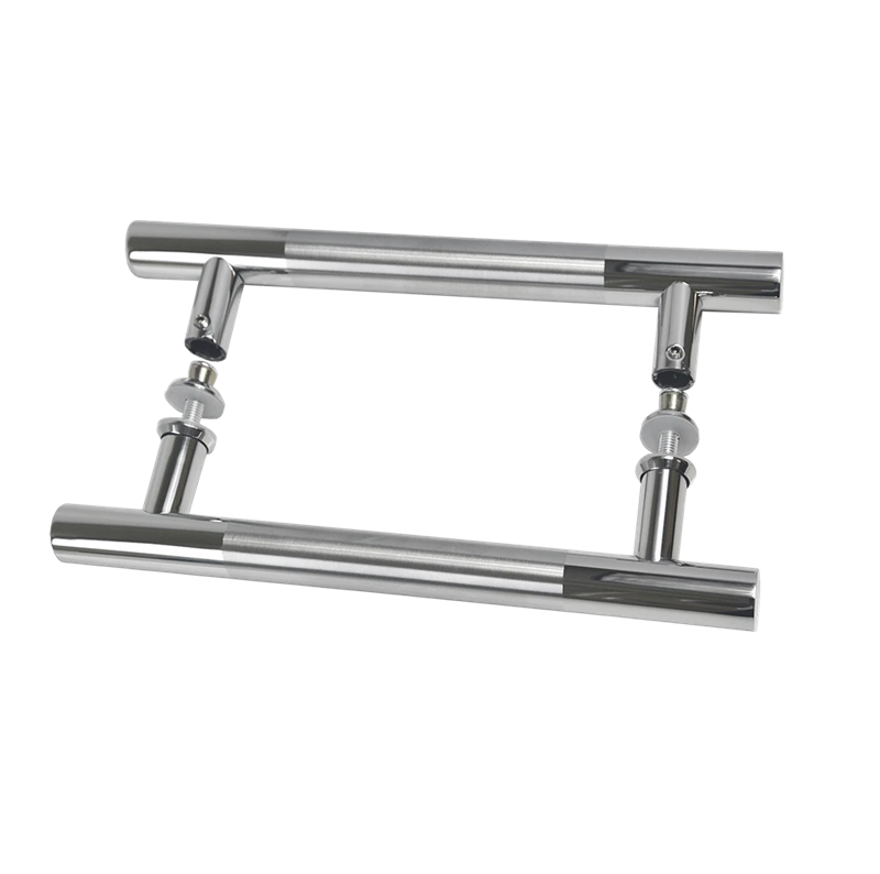 EB1-DM21 - madlo nerezové na dvere (296mm / ø 25mm), na sklo 8-12mm, leštená / brúsená nerez K320 /AISI304