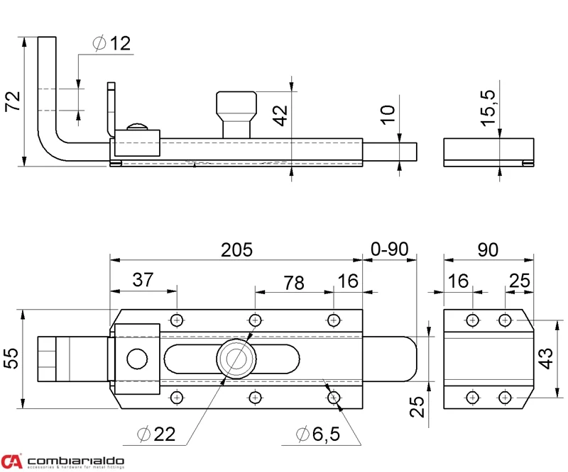 C286/300 Rígeľ pozinkovaný Combi Arialdo 300x55mm