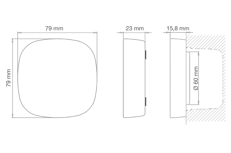 KEY EGKTR2 Tlačítkový bezdrôtový spínač, LED RGB