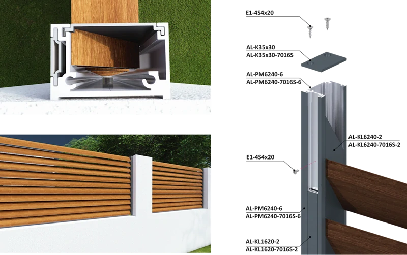 AL-K62x40-7016S Hliníková krytka pre profil AL-PM6240, štruktúra RAL7016