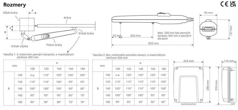 LA300EVK-03 LiftMaster sada pre dvojkrídlovú bránu do 3,0m/krídlo