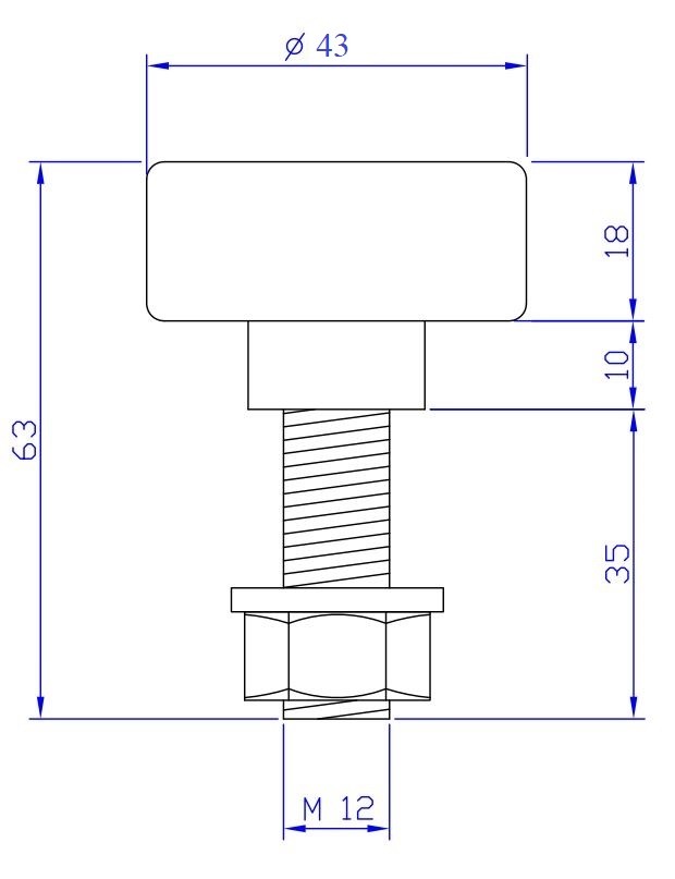 CP430L - Vodiace koliesko polyamidové s ložiskom, fi.43mm