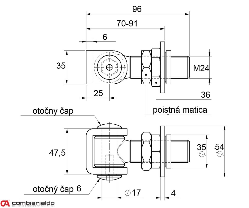 C375/M24 záves nastav. s kontramaticou